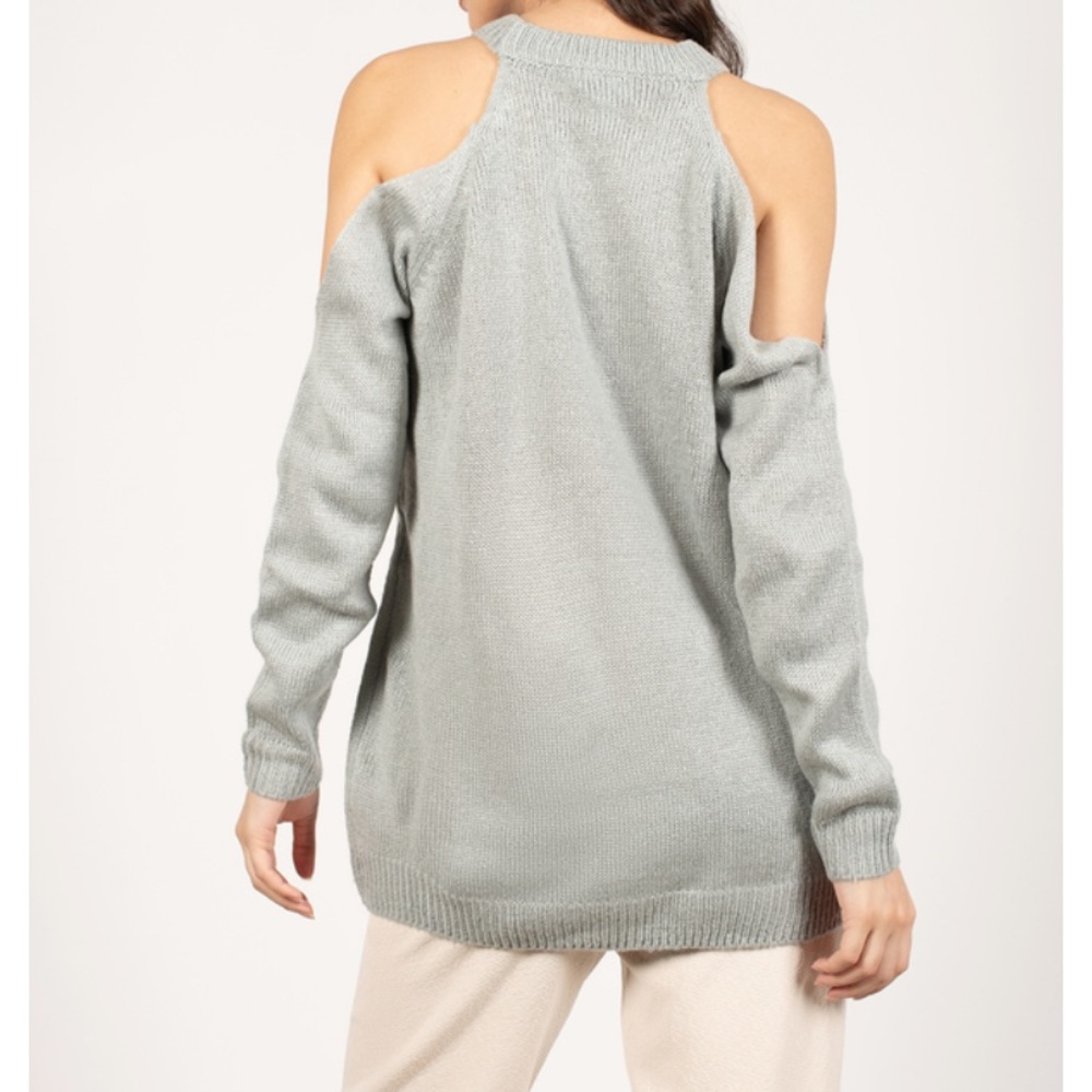 Cold shoulder sweater